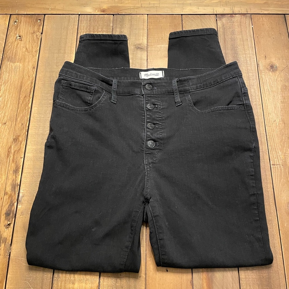 Madewell 9” Button Fly Skinny Jeans - black